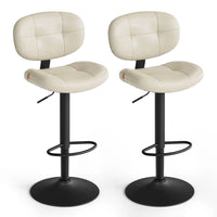 PU Leather Swivel Bar Stools With Back And Footrest - ULJB150W101S