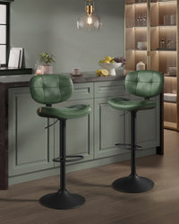 PU Leather Swivel Bar Stools With Back, Footrest And Adjustable Height - product photo 31