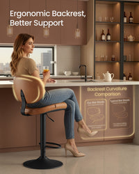 PU Leather Swivel Bar Stools With Back, Footrest And Adjustable Height - product photo 39