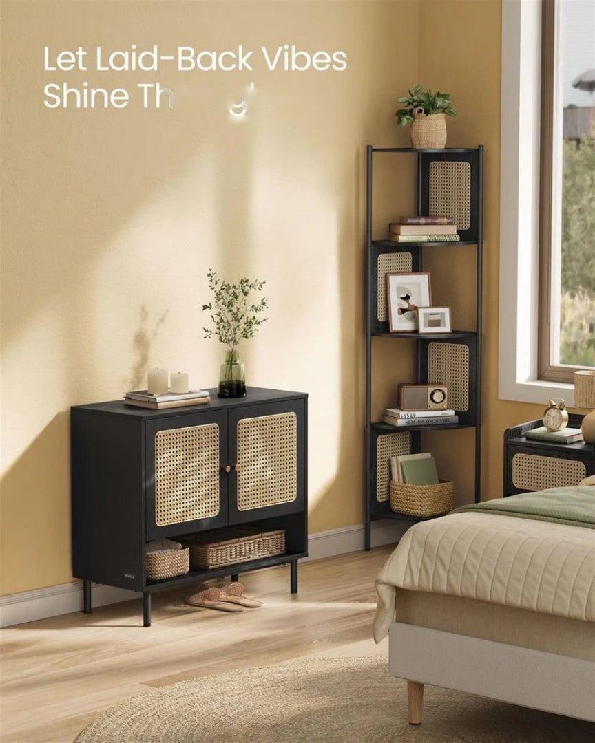 Rattan 3-Tier Shoe Cabinet with Adjustable Shelf – product view 7 | Amaraloft
