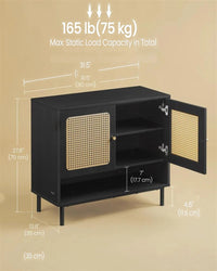 Rattan 3-Tier Shoe Cabinet with Adjustable Shelf – product view 8 | Amaraloft