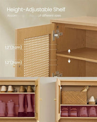 Rattan 3-Tier Shoe Cabinet with Adjustable Shelf – product view 11 | Amaraloft