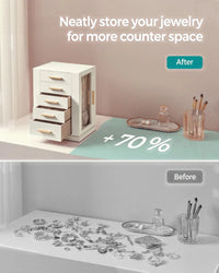 Rotating Jewelry Box Organizer With 5 Drawers And Hooks – product view 11 | Amaraloft
