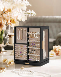 Rotating Jewelry Box Organizer With 5 Drawers And Hooks – product view 12 | Amaraloft