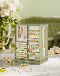Rotating Jewelry Box Organizer With 5 Drawers And Hooks – product view 14 | Amaraloft