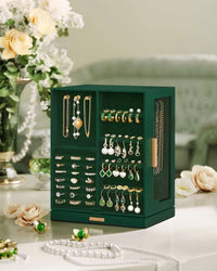 Rotating Jewelry Box Organizer With 5 Drawers And Hooks – product view 16 | Amaraloft