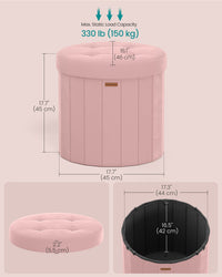 Round Storage Ottoman With Removable Lid - product photo 05