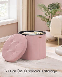 Round Storage Ottoman With Removable Lid - product photo 08
