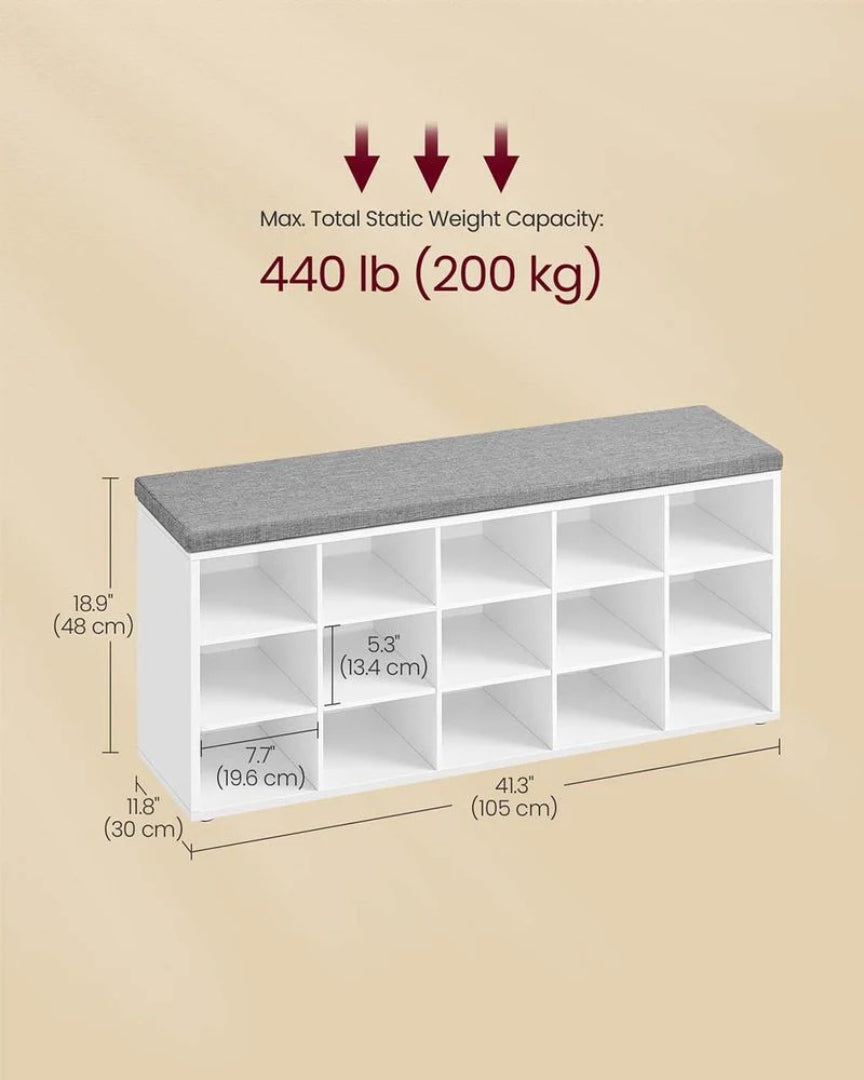 Shoe Storage Bench With Cushion – product view 10 | Amaraloft
