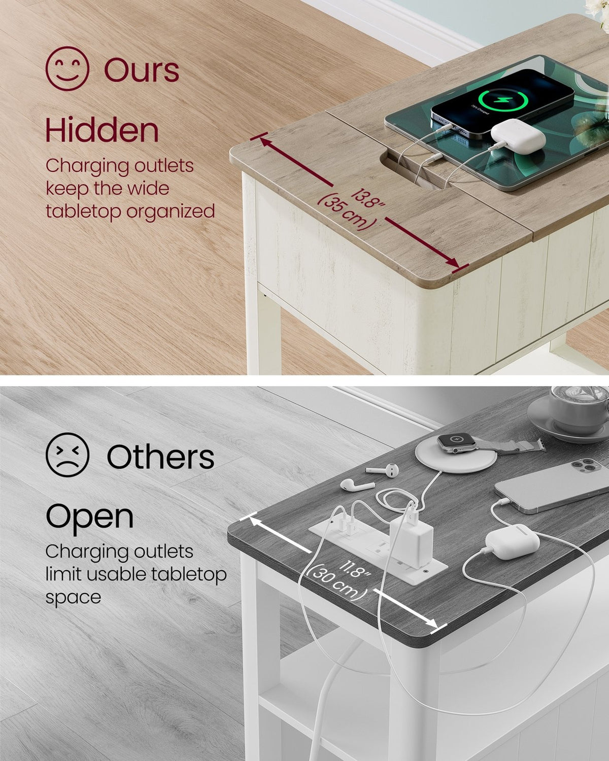 Side Table With Charging Station - product photo 05