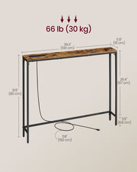 Slim Console Table With Power Outlet And Hook - product photo 11