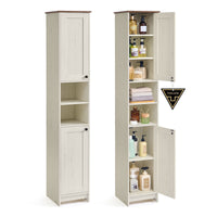 Slim Freestanding Storage Cabinet With Adjustable Shelves, Narrow Unit - product photo 08