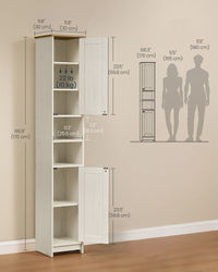 Slim Freestanding Storage Cabinet With Adjustable Shelves - product photo 06
