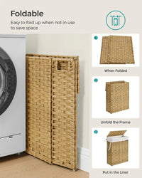 Slim Laundry Hamper With Lid 14.5 Gallon Rattan Basket – product view 7 | Amaraloft