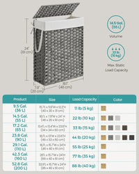 Slim Laundry Hamper With Lid 14.5 Gallon Rattan Basket – product view 10 | Amaraloft