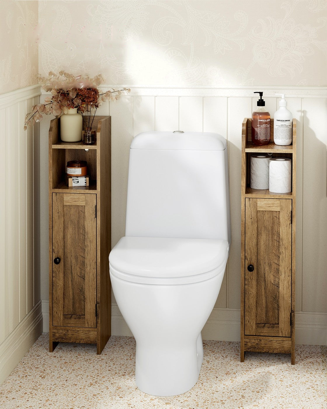 Small Bathroom Storage Corner Floor Cabinet With Door - product photo 02