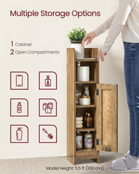 Small Bathroom Storage Corner Floor Cabinet With Door - product photo 03