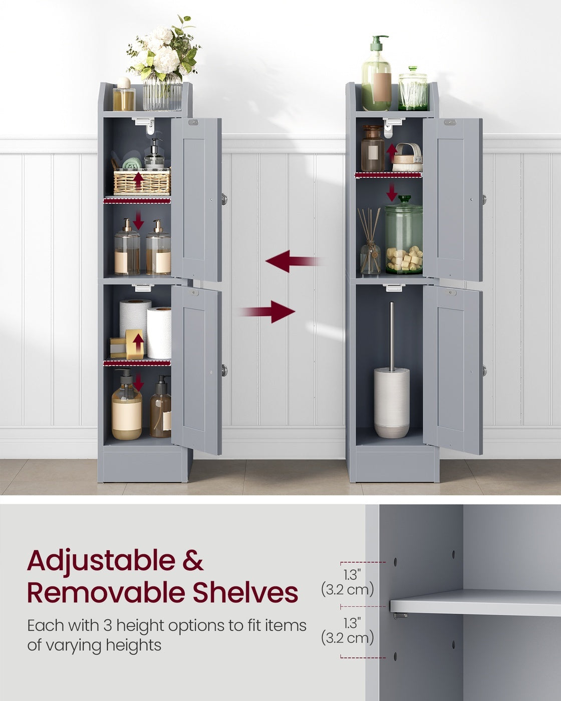 Small Bathroom Storage Corner Floor Cabinet With Door - product photo 21