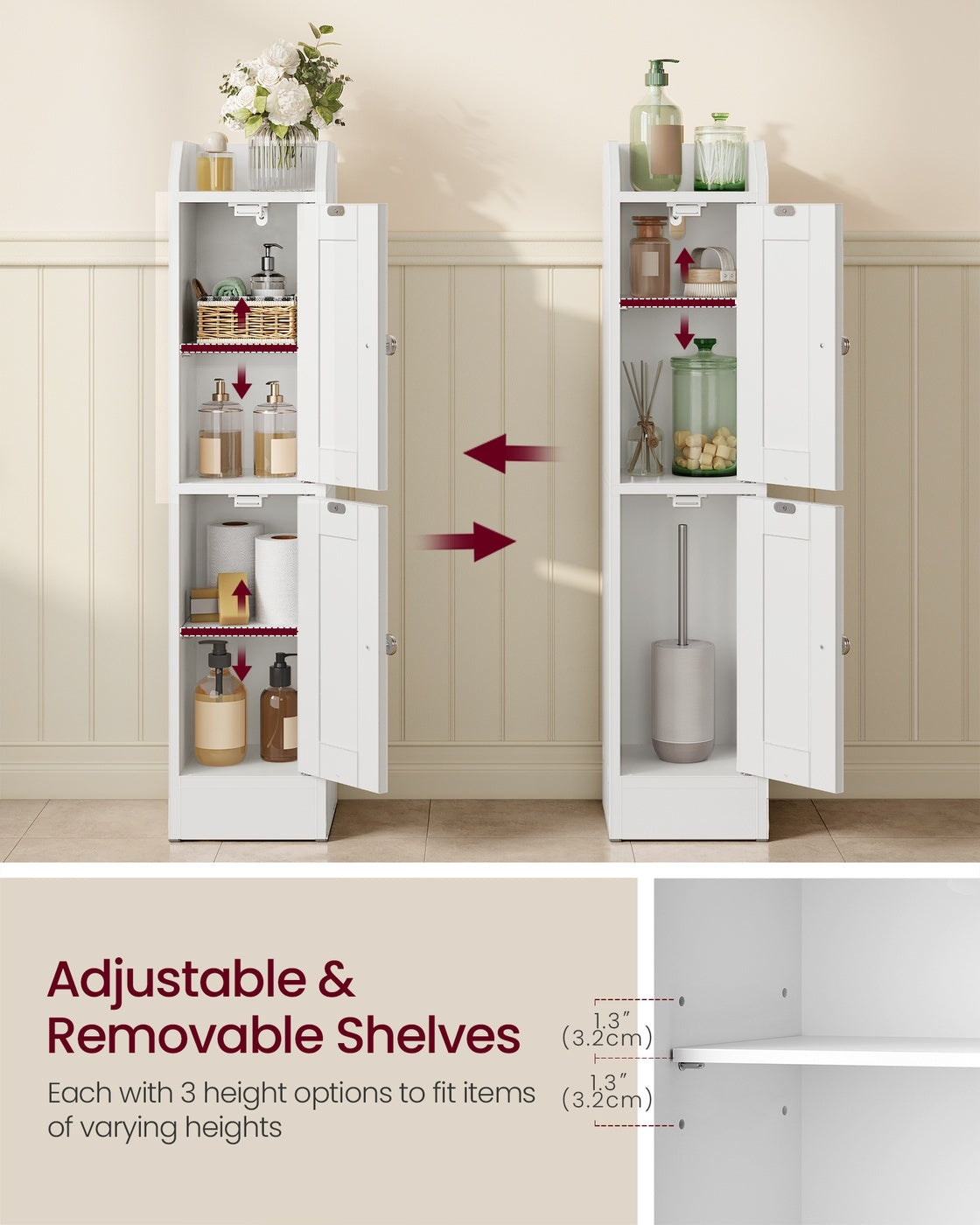 Small Bathroom Storage Corner Floor Cabinet With Door - product photo 27