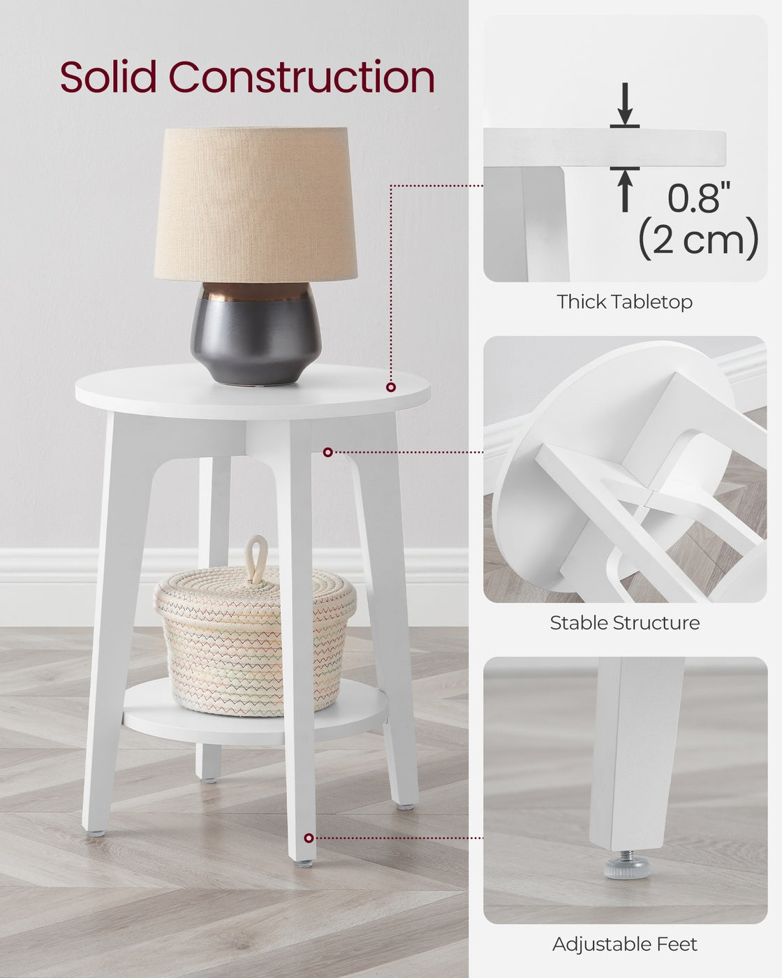 Small Round End Table With Lower Shelf - product photo 41