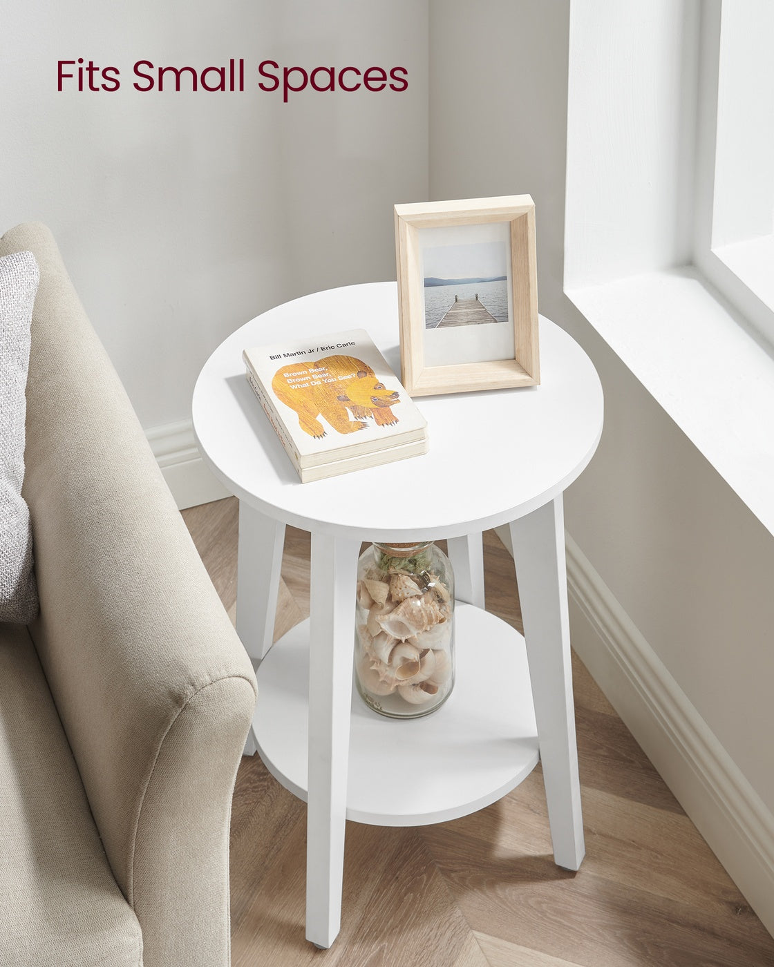 Small Round End Table With Lower Shelf - product photo 44