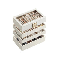 Stackable Jewelry Organizer Trays With Glass Lid 2 To 6 Tier – product view 2 | Amaraloft