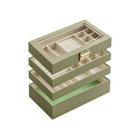 Stackable Jewelry Organizer Trays With Glass Lid 2 To 6 Tier – product view 3 | Amaraloft