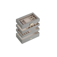 Stackable Jewelry Organizer Trays With Glass Lid 2 To 6 Tier – product view 5 | Amaraloft