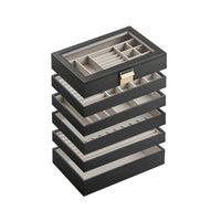 Stackable Jewelry Organizer Trays With Glass Lid 2 To 6 Tier – product view 8 | Amaraloft