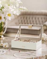 Stackable Jewelry Organizer Trays With Glass Lid 2 To 6 Tier – product view 9 | Amaraloft