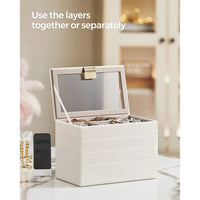 Stackable Jewelry Organizer Trays With Glass Lid 2 To 6 Tier – product view 17 | Amaraloft