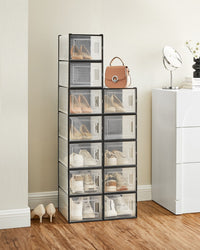 Stackable Shoe Storage Organizers, 12 Or 18 Count Clear Shoe Boxes - product photo 55