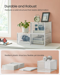 Stackable Shoe Storage Organizers, 12 Or 18 Count Clear Shoe Boxes - product photo 61