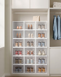Stackable Shoe Storage Organizers, 12 Or 18 Count Clear Shoe Boxes - product photo 71