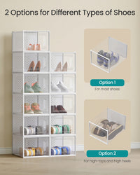 Stackable Shoe Storage Organizers, 12 Or 18 Count Clear Shoe Boxes - product photo 73