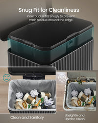 Stainless Steel Garbage Can With Lid And Removable Inner Bucket - product photo 05