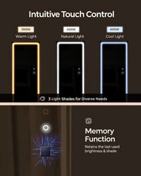 Standing Mirror Jewelry Cabinet With LED Lights And Storage – product view 6 | Amaraloft