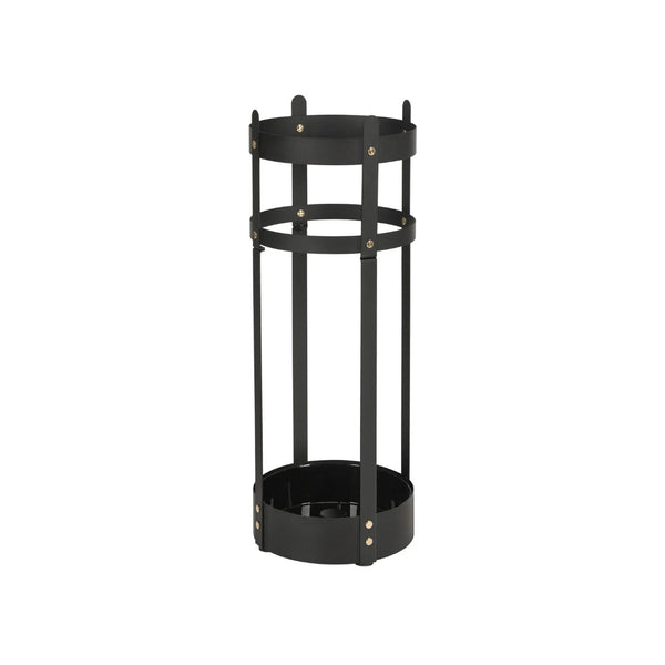 Steel Umbrella Holder Stand With Drip Tray & Hooks Round Rack – product view 1 | Amaraloft