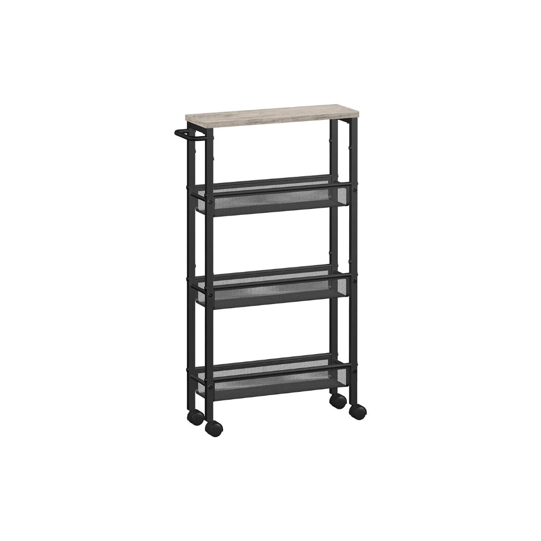 4 Tier Slim Rolling Storage Cart Narrow Utility Shelf – product view 3 | Amaraloft