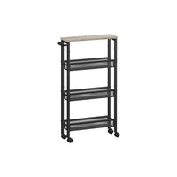 4 Tier Slim Rolling Storage Cart Narrow Utility Shelf – product view 3 | Amaraloft