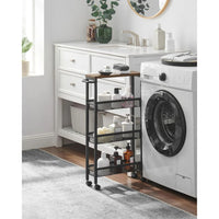 4 Tier Slim Rolling Storage Cart Narrow Utility Shelf – product view 8 | Amaraloft