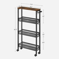 4 Tier Slim Rolling Storage Cart Narrow Utility Shelf – product view 12 | Amaraloft