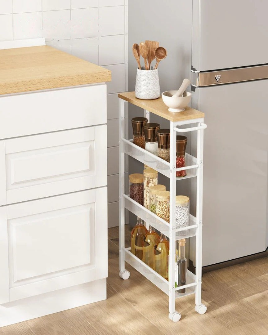 4 Tier Slim Rolling Storage Cart Narrow Utility Shelf – product view 16 | Amaraloft