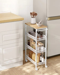 4 Tier Slim Rolling Storage Cart Narrow Utility Shelf – product view 19 | Amaraloft