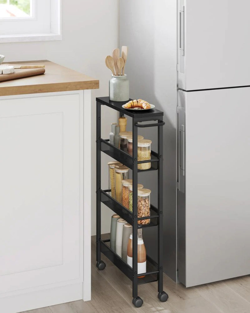 4 Tier Slim Rolling Storage Cart Narrow Utility Shelf – product view 21 | Amaraloft