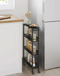 4 Tier Slim Rolling Storage Cart Narrow Utility Shelf – product view 21 | Amaraloft