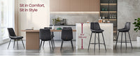 Synthetic Leather Bar Stools With Back, 24.4 Or 28.7 Inch Seat Height - product photo 127