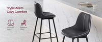 Synthetic Leather Bar Stools With Back, 24.4 Or 28.7 Inch Seat Height - product photo 128