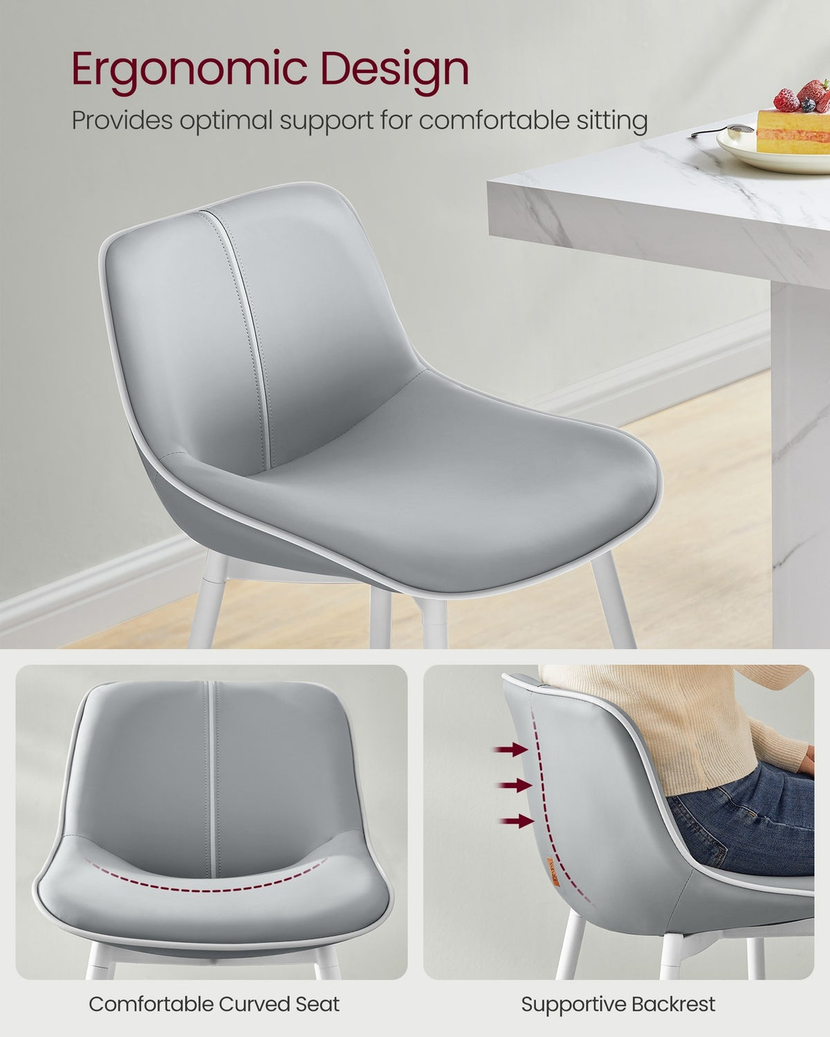 Synthetic Leather Bar Stools With Back - product photo 03