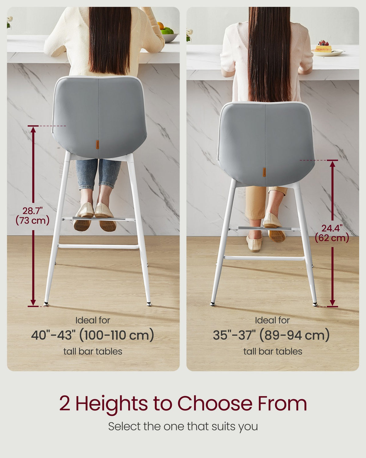 Synthetic Leather Bar Stools With Back - product photo 10
